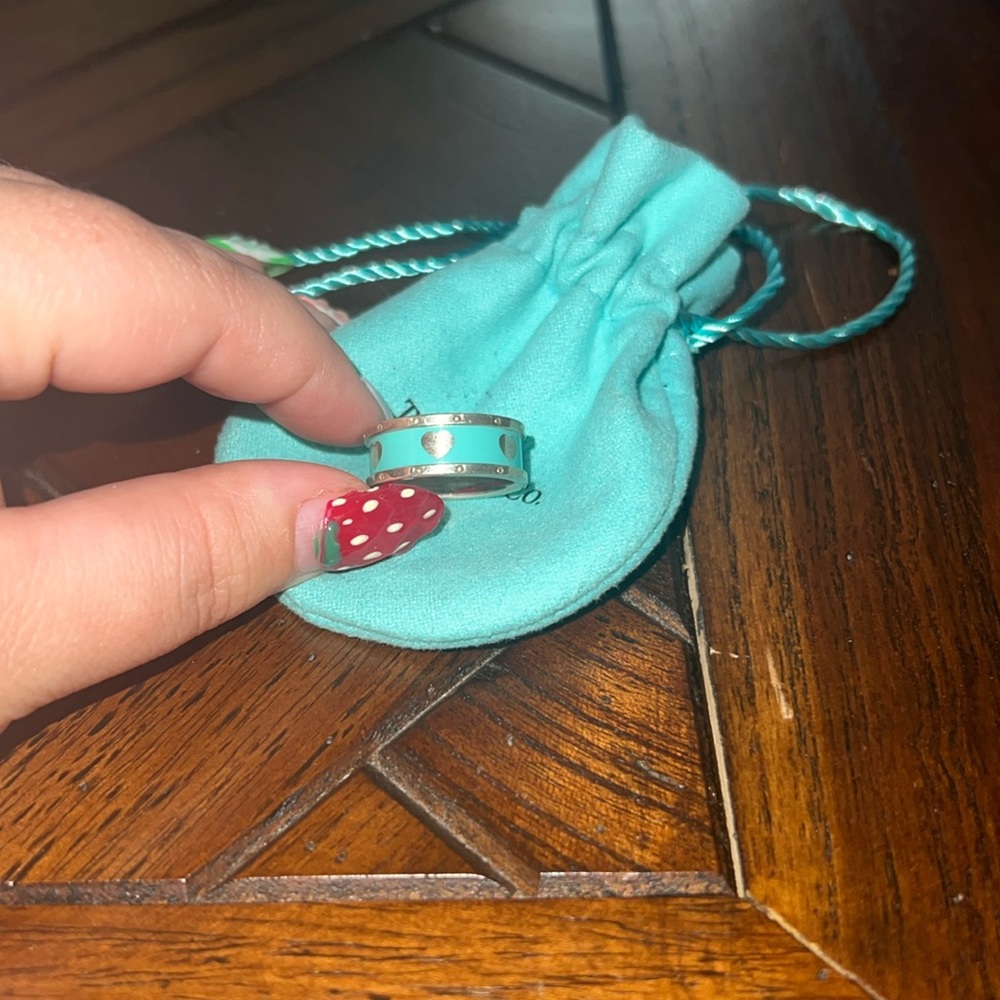 Tiffany & Co. blue and silver heart ring